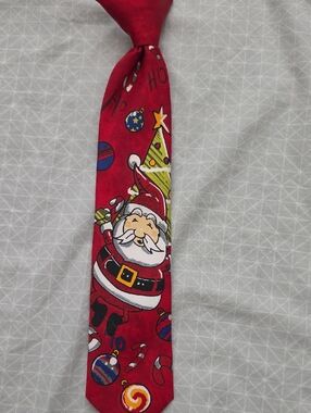 Kids Christmas Santa Tie - Red Festive Necktie